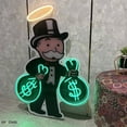 thumbnail image 2 of Dollar Man Neon Sign 24 x 18 inches Wall Decor For Gaming Rooms, Home, Restaurant, Bar, Pub With Dimmable Switch And Power Adapter in Green Warm White Color, 2 of 6