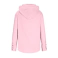 thumbnail image 5 of VBTAPA Men Cotton Linen Long Sleeve Button Down Shirt Summer Casual Hawaiian Beach Tops Lightweight Drawstring Hoodies Pink XXXXL, 5 of 7