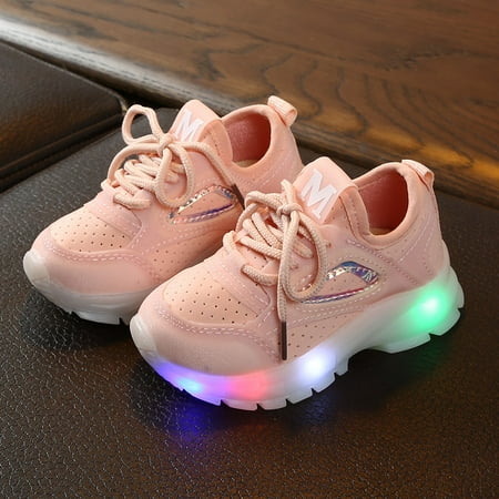 

Children Baby Girls Boys Breathable Mesh Led Luminous Sport Run Shoes CHMORA
