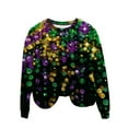 thumbnail image 5 of Gamivast Carnival Tops for Women Plus Size Long Sleeve Trendy Mask Graphic Blouses Funny Crewneck Drop Shoulder Tunic Sweatshirts Holiday Mardi Gras Shirt, 5 of 6