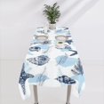 thumbnail image 6 of Nautical Coastal Table Cloth, Blue and White Undersea Starfish Seashell Coral Ocean Beach Tablecloths for Outdoor Picnic, Rectangle(60x120in), 6 of 6