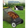 thumbnail image 5 of GARVEE Push Lawn Sweeper,21-inch Width Enhanced 4-Brush System Collector for Leaves & Grass,Strong Rubber Wheels & Heavy Duty Thickened Steel & 3.5 Cu. ft Hopper Bag,Black, 5 of 8