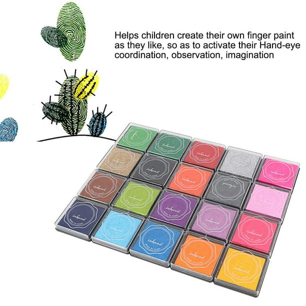 YLSHRF 20 Colors DIY Cute Colorful Ink Pad Stamp Inkpad for Rubber