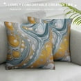 thumbnail image 3 of RUIYC  Throw Pillow Cover Decorative Pillow Case Marble Abstract Nature Marbling Artwork Gold Glitter Home Car Sofa Office Meeting Room Decor Cushion Pillowcase, 3 of 5