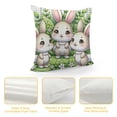 thumbnail image 4 of YANMS Easter Pillow Covers - Happy Easter Plaid Rabbit Design with Eucalyptus Leaves and Hello Spring - Case Decoration for Sofa Couch, 4 of 5