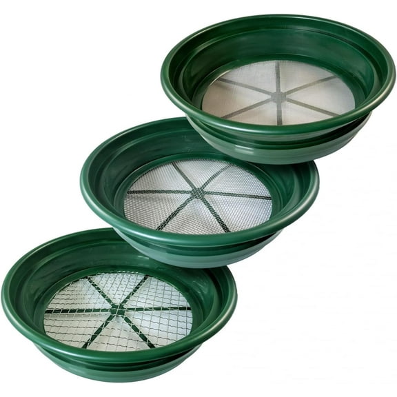 LiTian Gold Panning Classifier Screen Set Soil Sifter, Coarse Combo (1/2, 1/4, 1/8 Mesh)