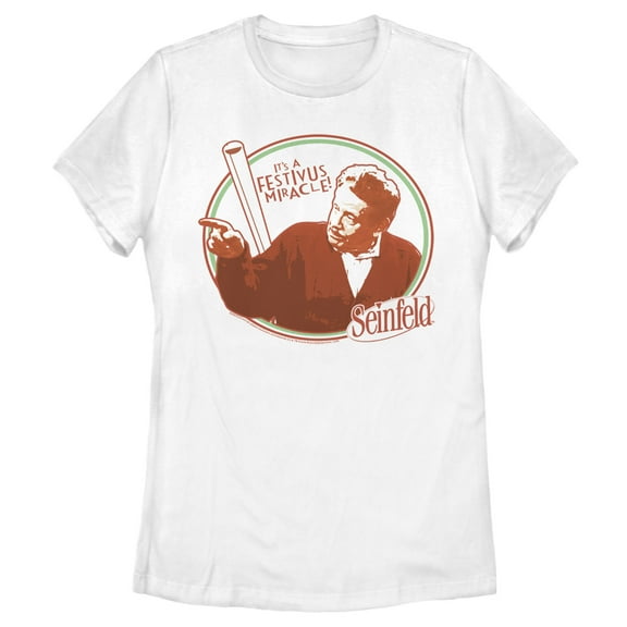 Women's Seinfeld Frank Costanza It's a Festivus Miracle  Graphic Tee White Large