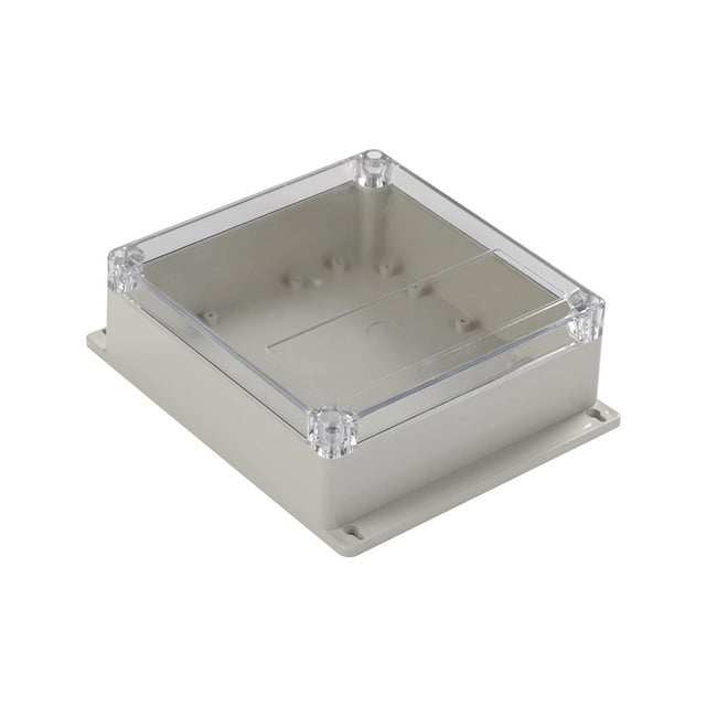 HUGFEGWE Junction Box ABS Plastic Dustproof Waterproof IP67 Universal Electrical Project Enclosure with Transparent Clear Cover and Fixed Ear 7.56" x 7.40" x 2.76" U2536-19148