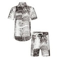 thumbnail image 4 of COOFANDY Men's Hawaiian Short Sleeve Shirt Aloha Print Casual Beach Shirts 2 Piece Short Set Tropical Vacation Outfits, 4 of 6