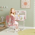 thumbnail image 2 of Qaba Table et Chaise d'Étude pour Enfants, Ensemble Bureau et Chaise pour Enfants Réglables, Rose, 2 of 10