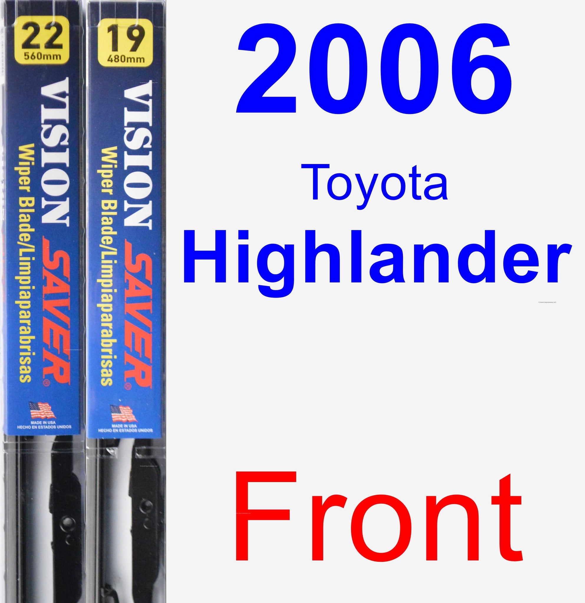 2006 Toyota Highlander Wiper Blade Set/Kit (Front) (2 Blades) Vision Saver