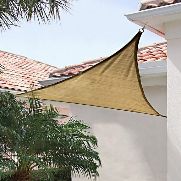 ShelterLogic Shade Sail Triangle (Attachment point/pole not included) in Sand, Multiple Sizes