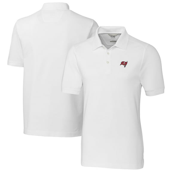 Men's Cutter & Buck White Tampa Bay Buccaneers Big & Tall Advantage Eco Pique DryTec Tri-Blend Polo