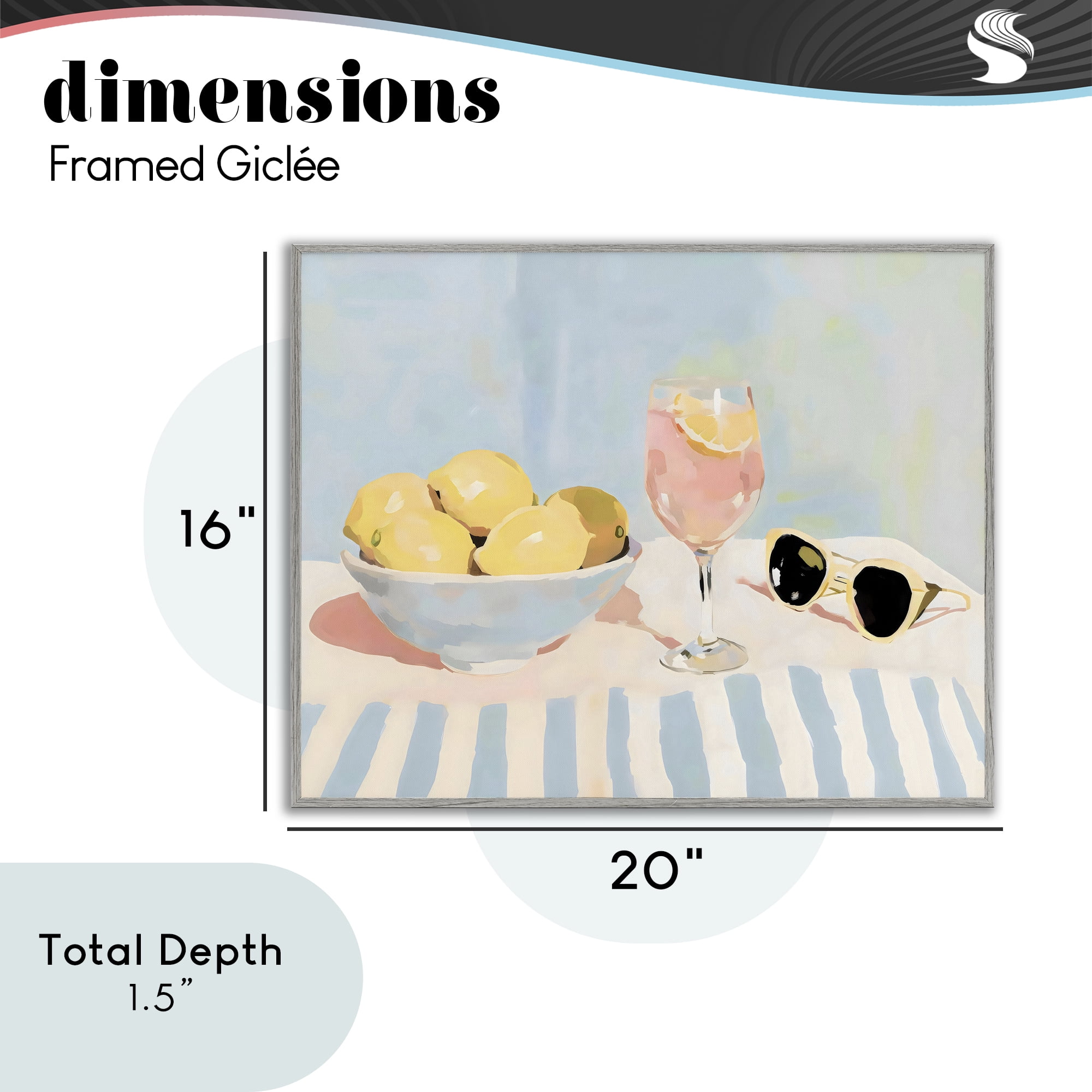 Stupell Industries Aperol & Summer Lemons Gray Framed Giclee Art, design by Sisi and Seb