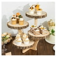 Efavormart 15" Tall 4Tier Natural Farmhouse Wood Slice Cupcake Stand