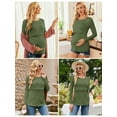 thumbnail image 4 of Yawrut 3PCS Womens Nursing Tops Double Layer Breastfeeding Shirts Long Sleeve Maternity Clothes, 4 of 6