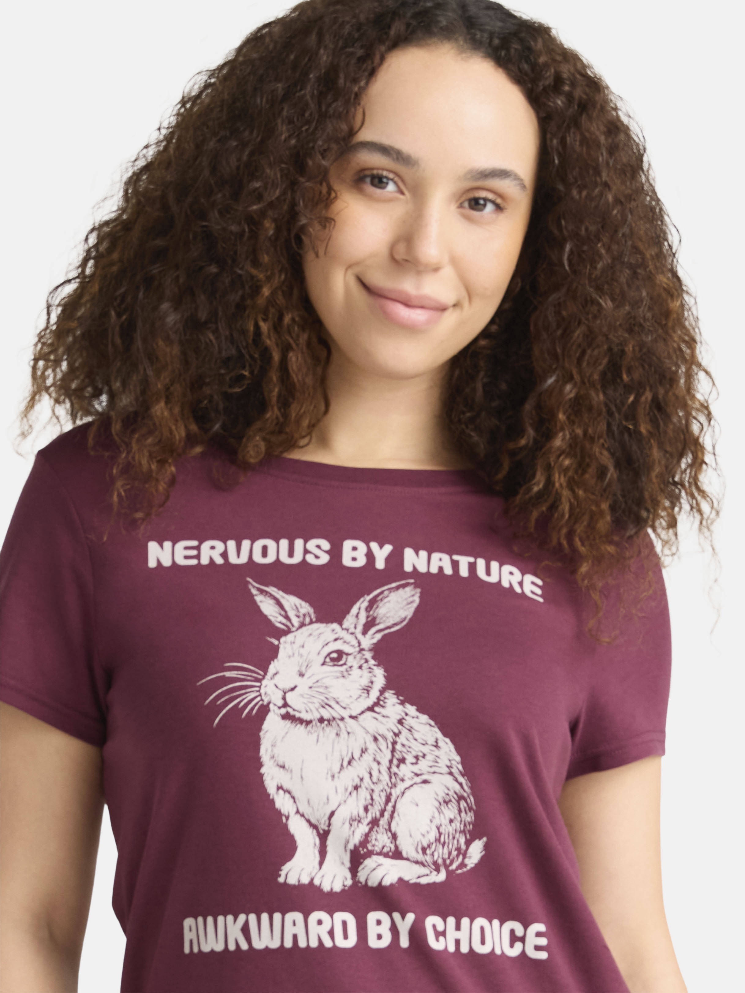 Cactus and Pearl Women's Nervous By Nature Graphic Tee, Sizes XXS-2XL