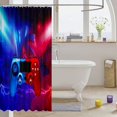 thumbnail image 3 of JOOCAR Teens Gamer Bath Curtain for Boys Children Kids Gaming Lightning Decorative Young Men Video Game Shower Curtain Red Blue with Hooks 72x72 Inch, 3 of 7