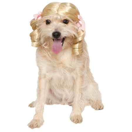Cheerleader Blonde Pigtail Pink Ribbon Pet Dog Cat Costume