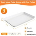 thumbnail image 2 of 4-Pack Serving Tray, Platter for Parties, Entertaining, Camping & Food Display, Reusable Stackable Plastic Trays in Kitchen, Rectangular Platters Cookie, Appetizer(White), 2 of 3