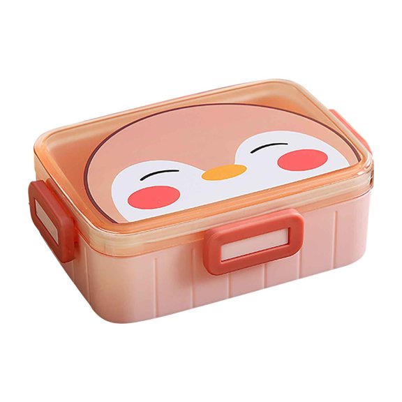 Moocorvic Cartoon Plastic Lunch Box Cute Four-button Lunch Box Can Microwave Portable Portable Lunch Box