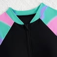 thumbnail image 6 of OGLCCG Girls Rash Guard Swimsuit Two Piece Bathing Suit Set Colorblock Long Sleeve UPF 50+Sun Protection Summer Swimwear 6-13 Years, 6 of 8