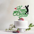 thumbnail image 4 of Adorno para Pastel de Cumpleaños Feliz con Tema de Golf y Brillantina Crseniny, 4 of 7