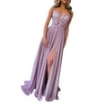 thumbnail image 2 of Brilliant Dresses for Women Clearance Clothes $5.00 Women's Summer Dresses Fashion Suspended Sexy Lace Solid Long Holiday Party/Purple, 2 of 8