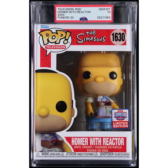 Bundle with PSA 10 GEM MINT Graded Homer with Reactor #1630 The Simpsons Collectible Vinyl Figure - Fully Encapsulated with Compatible Funko Pop! PSA Hard Protector Case