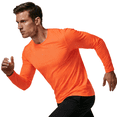 thumbnail image 2 of ZBORIBER Men's Quick Dry UPF 50+ UV Sun Protection Moisture Wicking Long Sleeve T-Shirt for Casual Workout,Sizes S-3XL,,Neon Orange, 2 of 9