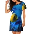 thumbnail image 2 of Naloa Sports Tennis Ball Print Women Nightgowns,Womens Loungewear,Short Sleeve Sleepwear,Comfy Ladies Nightdress, 2 of 6