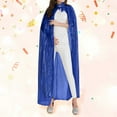 thumbnail image 2 of Fgnfyis Adult Sequin Lace Cape Coat for Carnival Evening Party Elegant Shimmering Shawl Wrap Blue One Size, 2 of 5