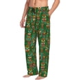 thumbnail image 6 of Susaid Mask And Palm Leaves Print Mens Pajama Pants Set Sleep & Lounge Pants, PJ Bottoms with Pockets and Button Fly-Medium, 6 of 6