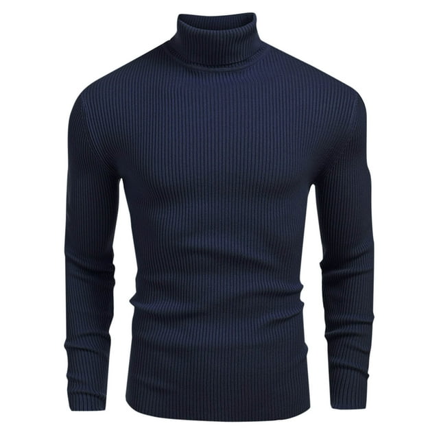 Weiqiqre Chandail à Col Roulé Ajusté Chandail à Col Roulé pour Hommes Chandail à Manches Longues Chandail Thermique