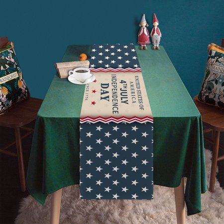 

The Stars and Stripes Patriotic 4th of July Table Runner Memorial Day Kitchen Dining Table Decoration for Home Party Decor