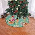 thumbnail image 2 of FMSHPON Flower Floral Watercolor Xmas Christmas Tree Skirt Stand Mat for Holiday Party Decoration Indoor Outdoor 36 inches, 2 of 3