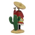 thumbnail image 2 of Day Of The Dead Skeleton El Bandito With Poncho Sombrero Puffing Cigar Statue, 2 of 8