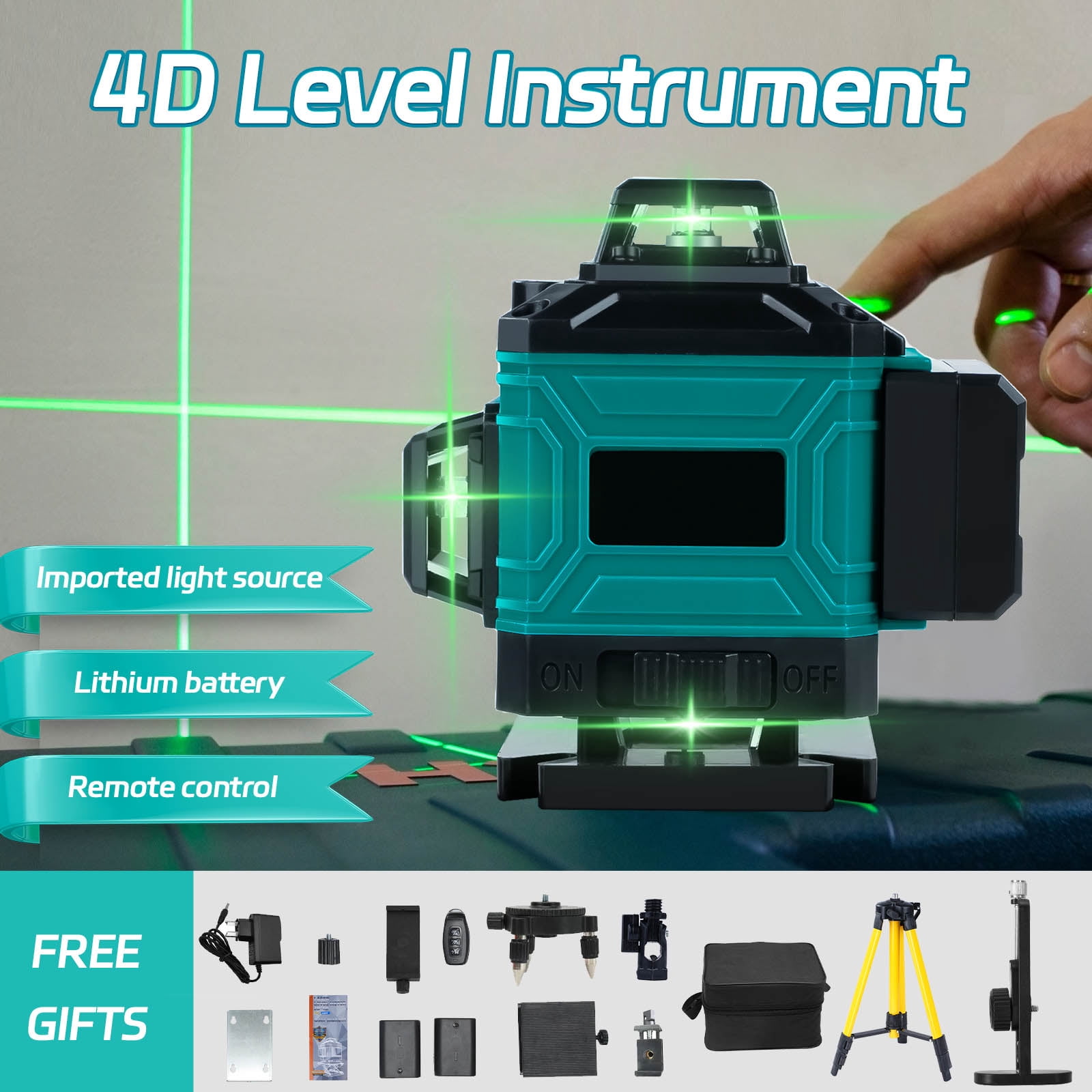 Victool 16 Lines Laser Level Auto Self-Leveling 360° Horizontal and Vertical Green Beam Laser Level US