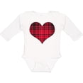 thumbnail image 3 of Inktastic Red Plaid Heart Boys or Girls Long Sleeve Baby Bodysuit, 3 of 5