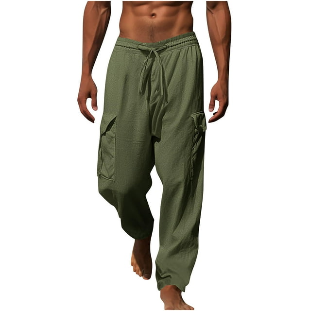 Pantalons Décontractés pour Hommes, Pantalons de Mode pour Hommes, Pantalons Décontractés à Taille Élastique avec Cordon de Serrage, Pantalons de Pyjama pour Hommes