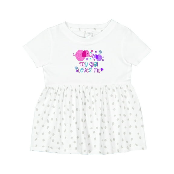 Inktastic My Gigi Loves Me Cute Elephants Girls Baby Dress