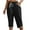 136# Black, variant on Cyglowse Plus Size Capris Sweats Womens Petite Wide Leg Pedal Pushers Pull on Athletic Yoga Crop Pants Lady Stretch Skimmer w/Pocket Black M