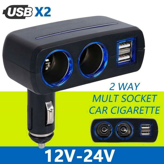 12V Car Cigarette Lighter Socket Adapter Dual USB Double Charger Splitter