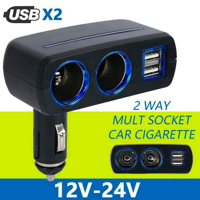 Dual USB 2 Way Auto Car Cigarette Lighter Socket Splitter Charger MP3 Player