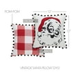 thumbnail image 4 of VHC Brands Holiday Christmas Decorations Annie Red Check Vintage Santa Pillow 12x12, 4 of 4