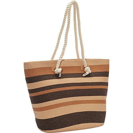 Magid Multi Stripe Beach Paper Rope Tote