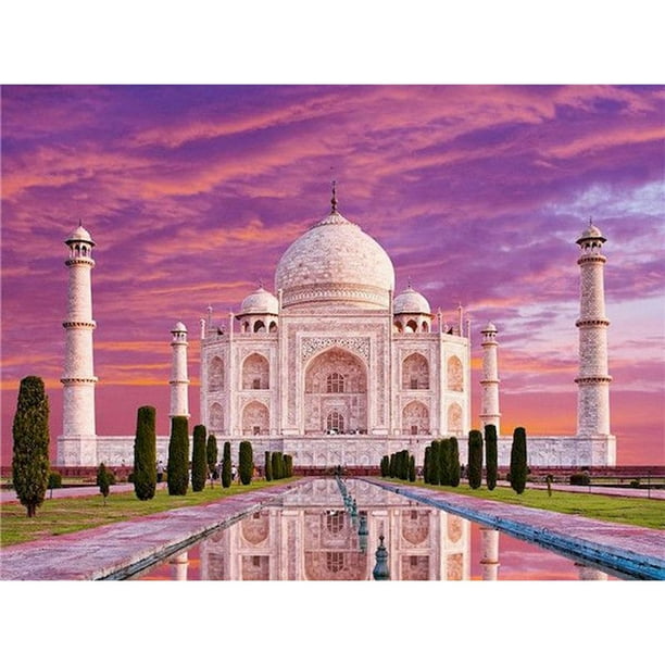 Taj Mahal punto de cruz colgante de pared para sala de estar 50*40cm (SZX-C1173) Sywqhk Decoración hogareña