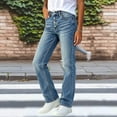 thumbnail image 5 of SAWOBUUN Women High Waist Straight Leg Jeans 4 Button Washed Gradient Denim Pants Thick Winter Casual Denim Jeans, 5 of 9