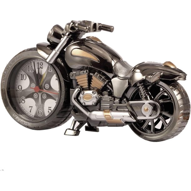 Reloj despertador creativo con forma de motocicleta, reloj de motocicleta modelo de escritorio compatible con niños adultos (cuatro diseños, entrega al azar) Afortunado Sencillez