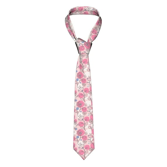 XMXY Flowers Floral Pink Mens Necktie Ties , Pink Formal Bussiness Wedding Party Printed Tie